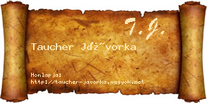 Taucher Jávorka névjegykártya
